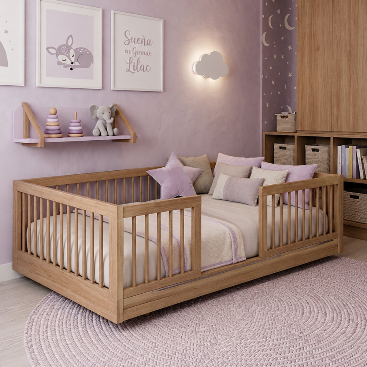 CAMA CORRAL COMPLETO BOLILLOS