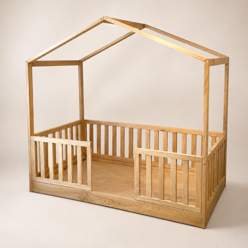 CAMA CASITA MONTESSORI CORRAL COMPLETO TABLILLA